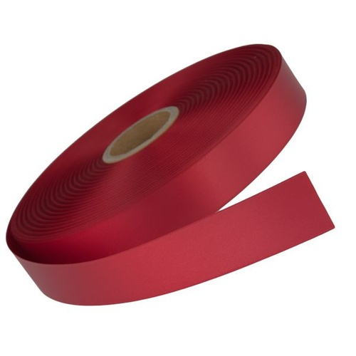 10mm x 25m Double Faced Satin Cardinal Red